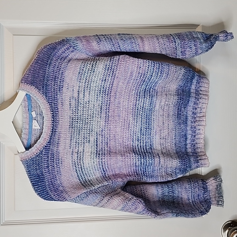 Gap Kids Softest Pullover Sweater Blue Multi Stripes, Kids Size Large